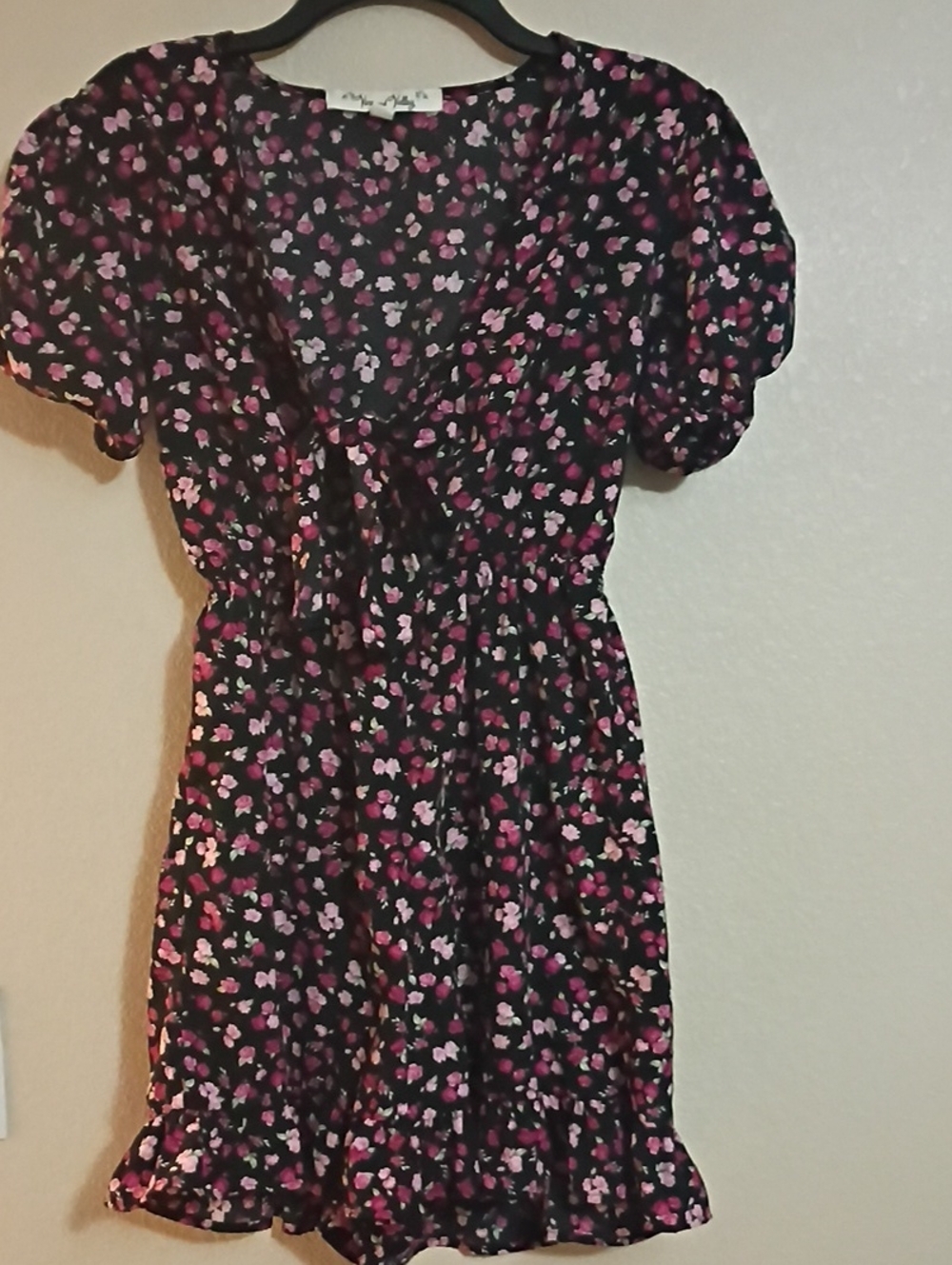 Vine & Valley black floral romper dress